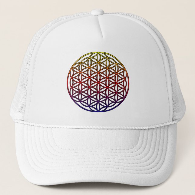 Flower of Life Sacred Geometry Symbol - 1 Trucker Hat (Front)
