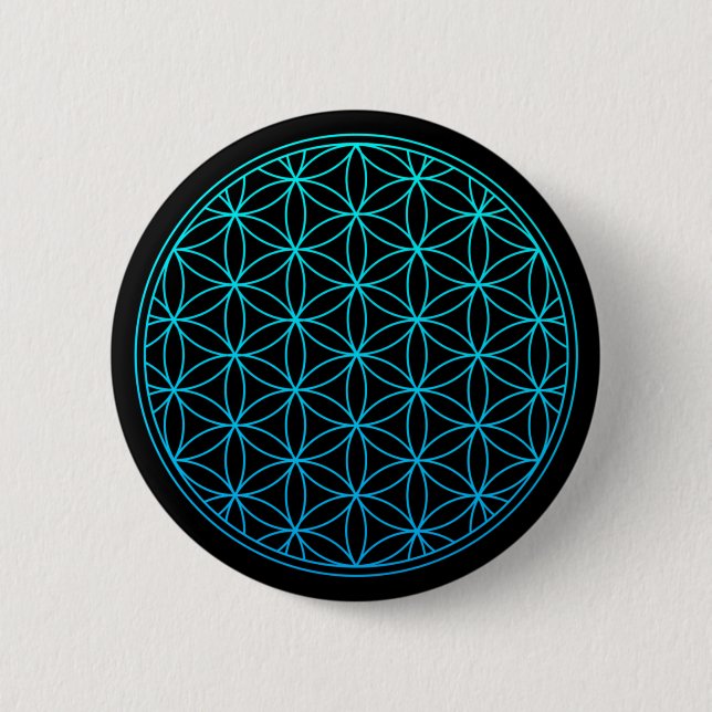 flower of life sacred geometry symbol ancient zen  6 cm round badge (Front)
