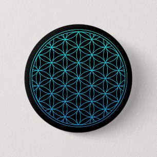 flower of life sacred geometry symbol ancient zen 6 cm round badge
