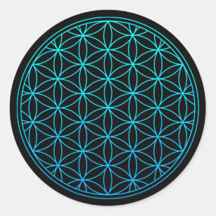 flower of life sacred geometry symbol ancient zen  classic round sticker