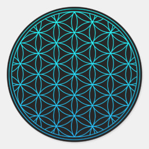 flower of life sacred geometry symbol ancient zen  classic round sticker