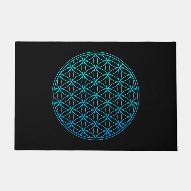 flower of life sacred geometry symbol ancient zen  doormat (Front)