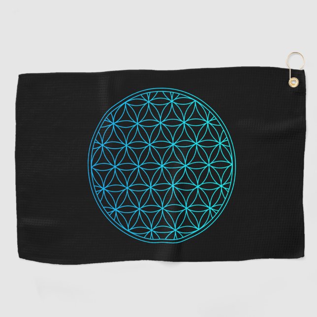 flower of life sacred geometry symbol ancient zen  golf towel (Horizontal)