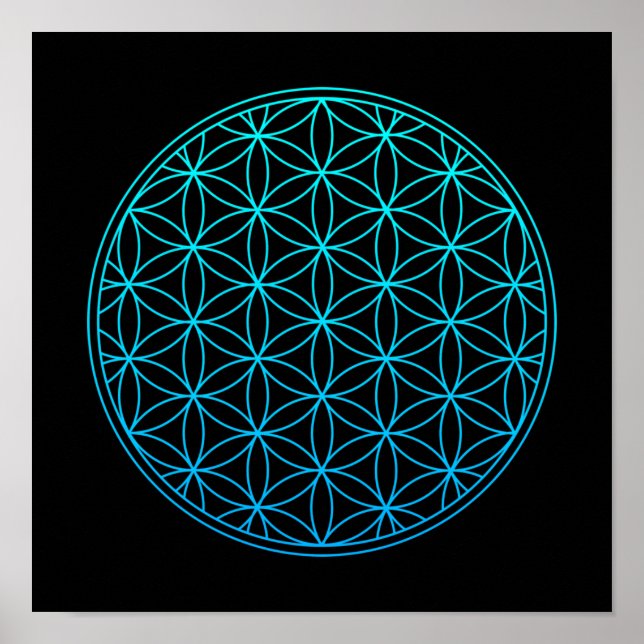 flower of life sacred geometry symbol ancient zen  poster (Front)