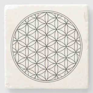 flower of life sacred geometry symbol ancient zen stone coaster