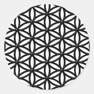Flower of Life Sacred Geometry Symbol (black) Classic Round Sticker