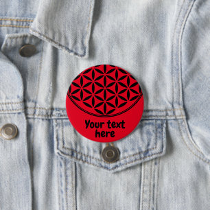 FLOWER OF LIFE - Sacred Geometry Symbol full 1 7.5 Cm Round Badge