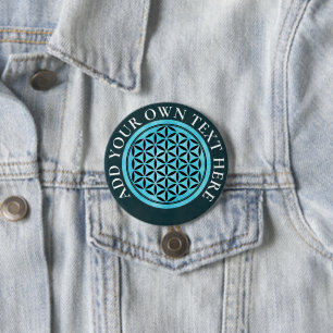 FLOWER OF LIFE - Sacred Geometry Symbol full 1 7.5 Cm Round Badge