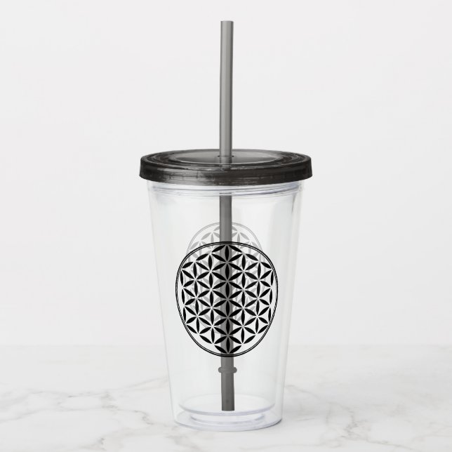 FLOWER OF LIFE - Sacred Geometry Symbol full 1 Acrylic Tumbler (Front)