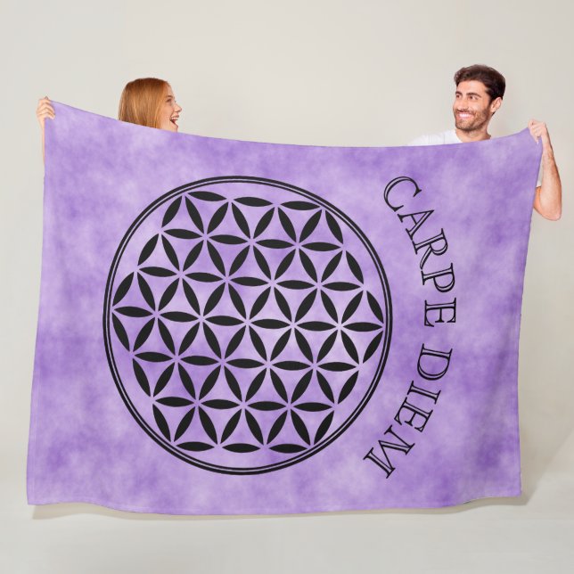 FLOWER OF LIFE - Sacred Geometry Symbol full 1 Fleece Blanket (In Situ)