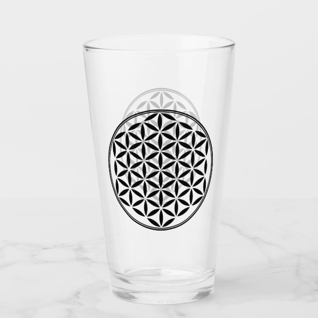 FLOWER OF LIFE - Sacred Geometry Symbol full 1 Glass (Front)