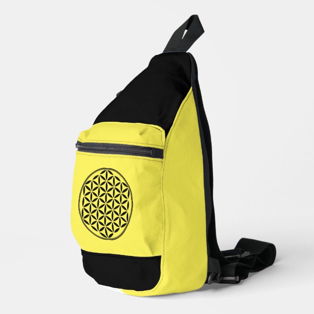 FLOWER OF LIFE - Sacred Geometry Symbol full 1 Sling Bag (Right Corner)
