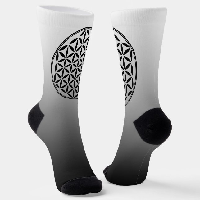 FLOWER OF LIFE - Sacred Geometry Symbol full 1 Socks (Angled)