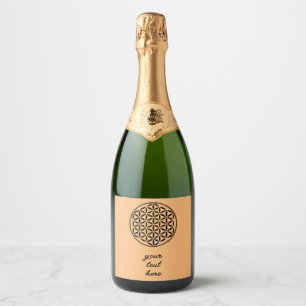 FLOWER OF LIFE - Sacred Geometry Symbol full 1 Sparkling Wine Label