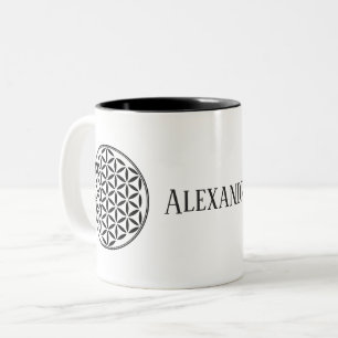 FLOWER OF LIFE - Sacred Geometry Symbol full 1 Two-Tone Coffee Mug