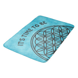 FLOWER OF LIFE - Sacred Geometry Symbol outline 1 Bath Mat