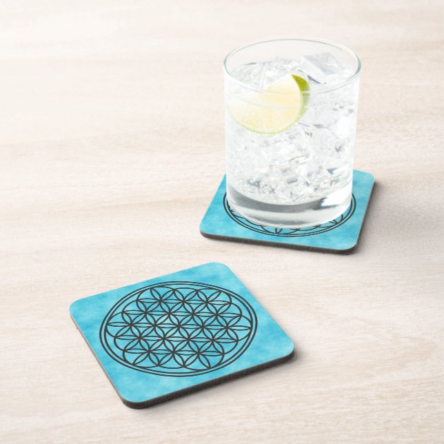 FLOWER OF LIFE - Sacred Geometry Symbol outline 1 Coaster (Right Side)