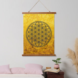 FLOWER OF LIFE - Sacred Geometry Symbol outline 1 Hanging Tapestry