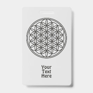 FLOWER OF LIFE - Sacred Geometry Symbol outline 1 ID Badge
