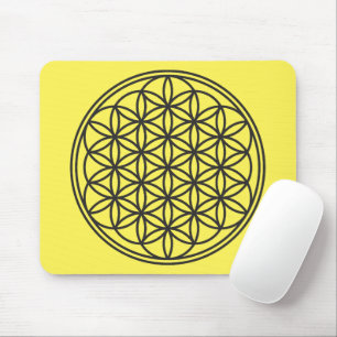 FLOWER OF LIFE - Sacred Geometry Symbol outline 1 Mouse Mat