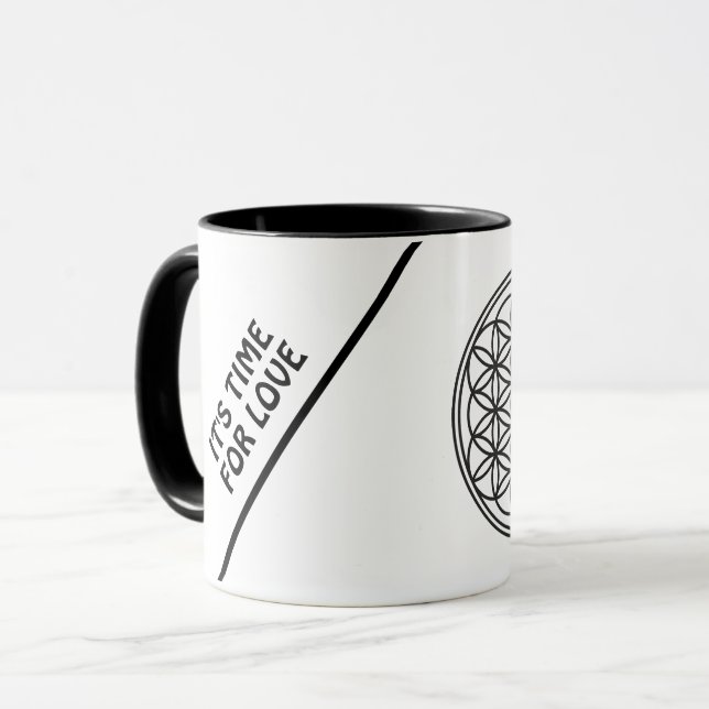 FLOWER OF LIFE - Sacred Geometry Symbol outline 1 Mug (Front Left)