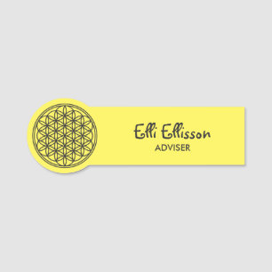 FLOWER OF LIFE - Sacred Geometry Symbol outline 1 Name Tag