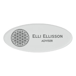 FLOWER OF LIFE - Sacred Geometry Symbol outline 1 Name Tag