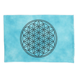 FLOWER OF LIFE - Sacred Geometry Symbol outline 1 Pillowcase