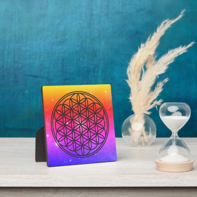 FLOWER OF LIFE - Sacred Geometry Symbol outline 1 Plaque (Insitu)