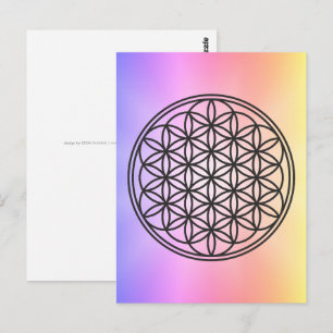 FLOWER OF LIFE - Sacred Geometry Symbol outline 1 Postcard