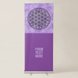FLOWER OF LIFE - Sacred Geometry Symbol outline 1 Retractable Banner