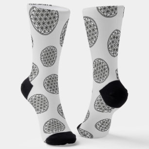 FLOWER OF LIFE - Sacred Geometry Symbol outline 1 Socks