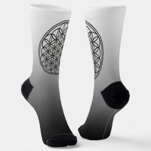 FLOWER OF LIFE - Sacred Geometry Symbol outline 1 Socks