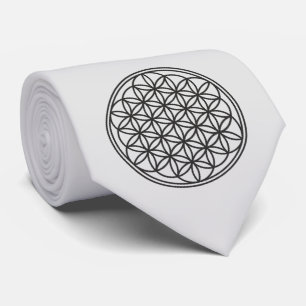 FLOWER OF LIFE - Sacred Geometry Symbol outline 1 Tie