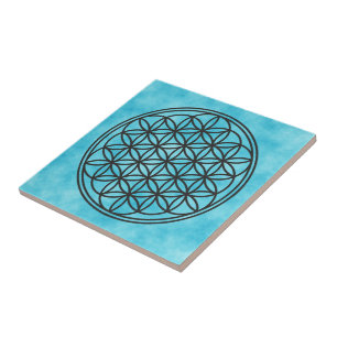 FLOWER OF LIFE - Sacred Geometry Symbol outline 1 Tile