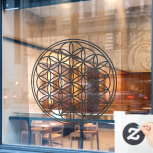 FLOWER OF LIFE - Sacred Geometry Symbol outline 1 Window Cling