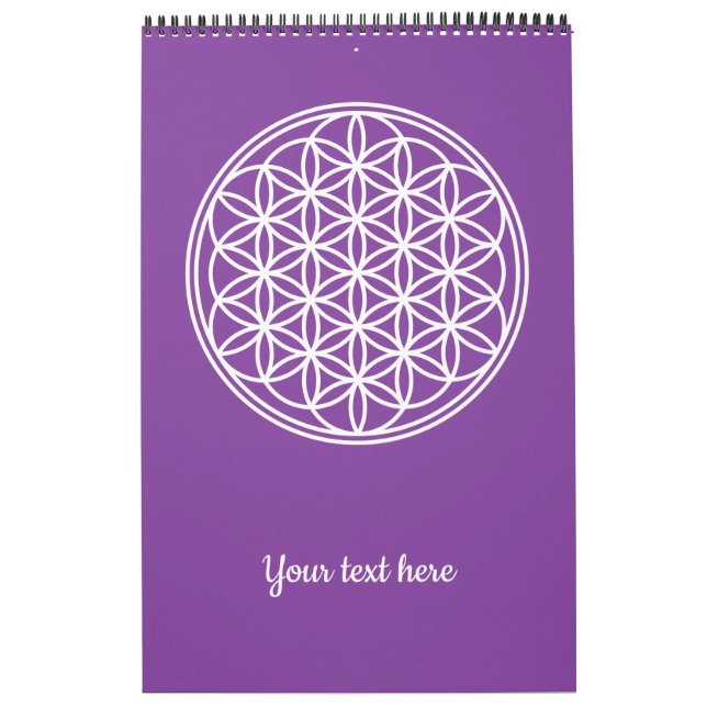 FLOWER OF LIFE - Sacred Geometry Symbol outline 2 Calendar (Cover)