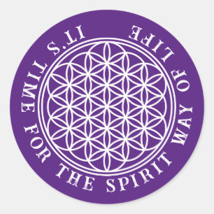 FLOWER OF LIFE - Sacred Geometry Symbol outline 2 Classic Round Sticker