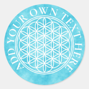 FLOWER OF LIFE - Sacred Geometry Symbol outline 2 Classic Round Sticker