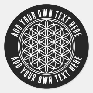 FLOWER OF LIFE - Sacred Geometry Symbol outline 2 Classic Round Sticker