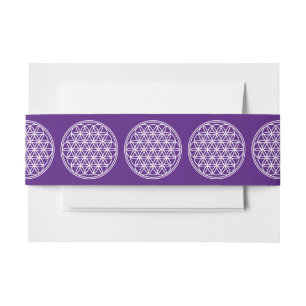 FLOWER OF LIFE - Sacred Geometry Symbol outline 2 Invitation Belly Band