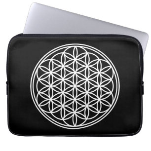 FLOWER OF LIFE - Sacred Geometry Symbol outline 2 Laptop Sleeve