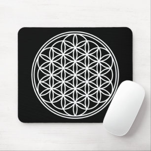 FLOWER OF LIFE - Sacred Geometry Symbol outline 2 Mouse Mat