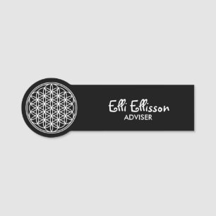 FLOWER OF LIFE - Sacred Geometry Symbol outline 2 Name Tag