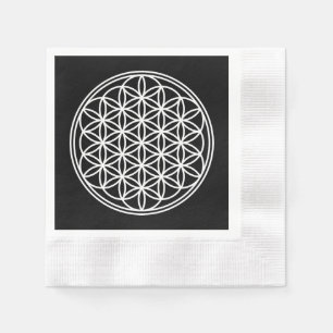 FLOWER OF LIFE - Sacred Geometry Symbol outline 2 Napkin