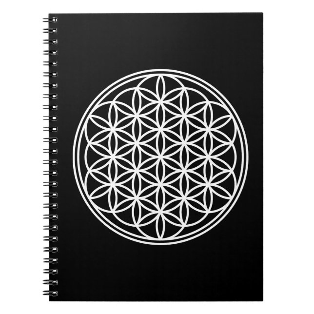 FLOWER OF LIFE - Sacred Geometry Symbol outline 2 Notebook (Front)