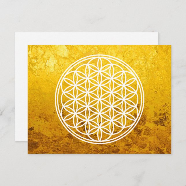 FLOWER OF LIFE - Sacred Geometry Symbol outline 2 Postcard (Front/Back)
