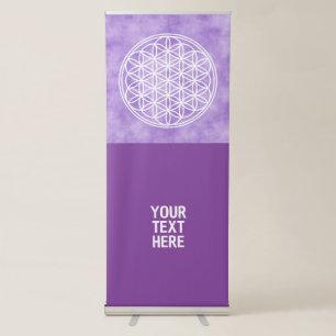 FLOWER OF LIFE - Sacred Geometry Symbol outline 2 Retractable Banner