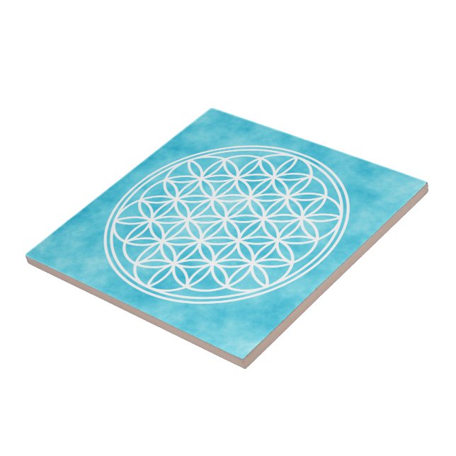 FLOWER OF LIFE - Sacred Geometry Symbol outline 2 Tile (Side)