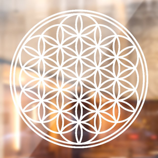 FLOWER OF LIFE - Sacred Geometry Symbol outline 2 Window Cling (Sheet 2)